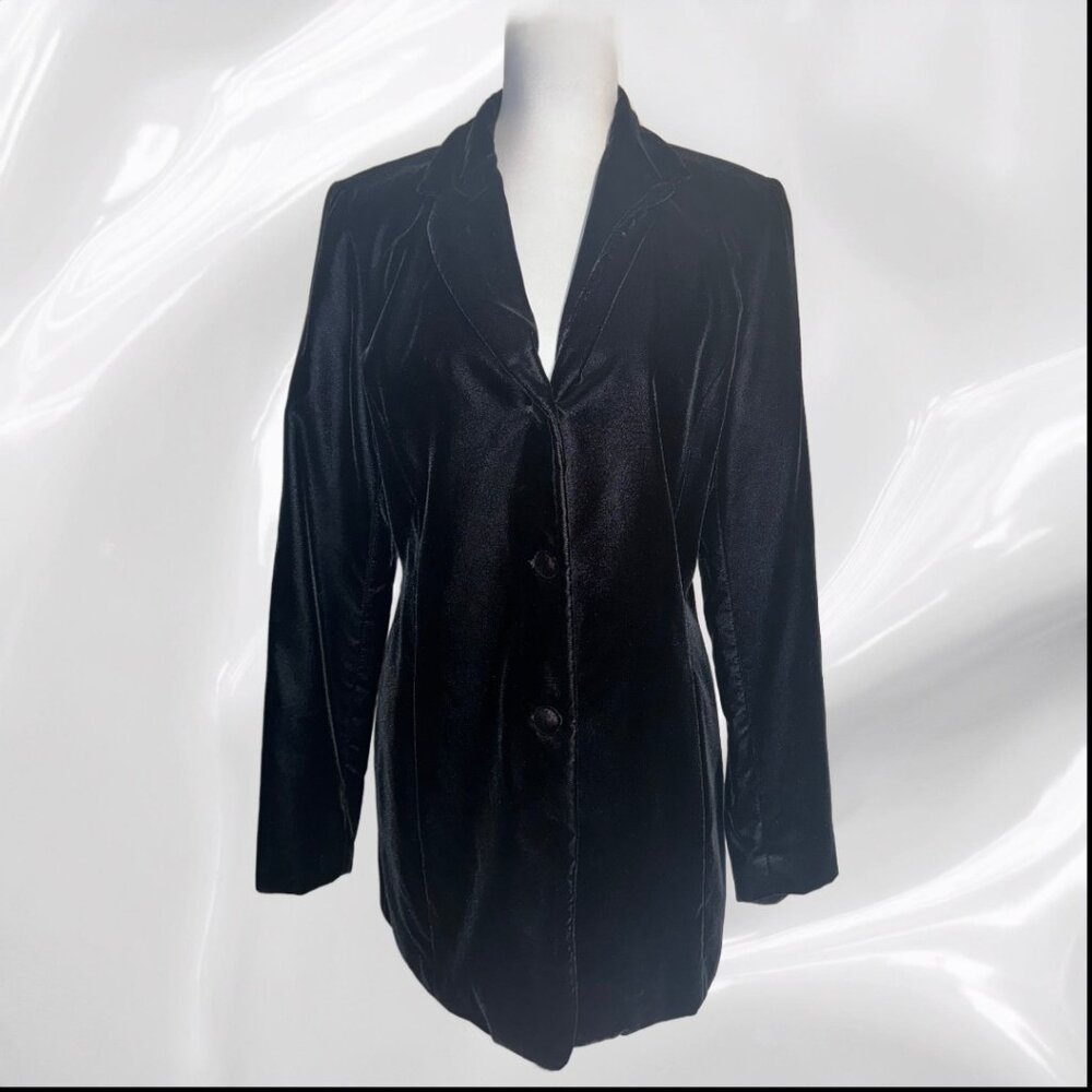 Black Velvet Blazer - Vintage Liz Claiborne Size 10